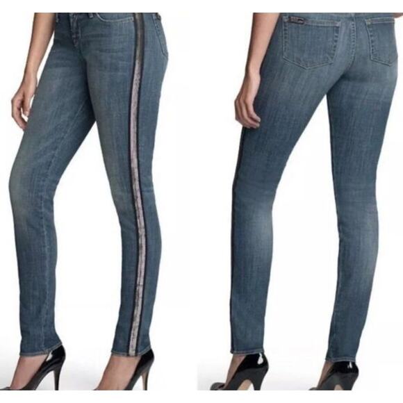 Rock & Republic Women's Berlin Tuxedo Stripe Denim Jeans Size 14 Streetwear - Picture 14 of 16